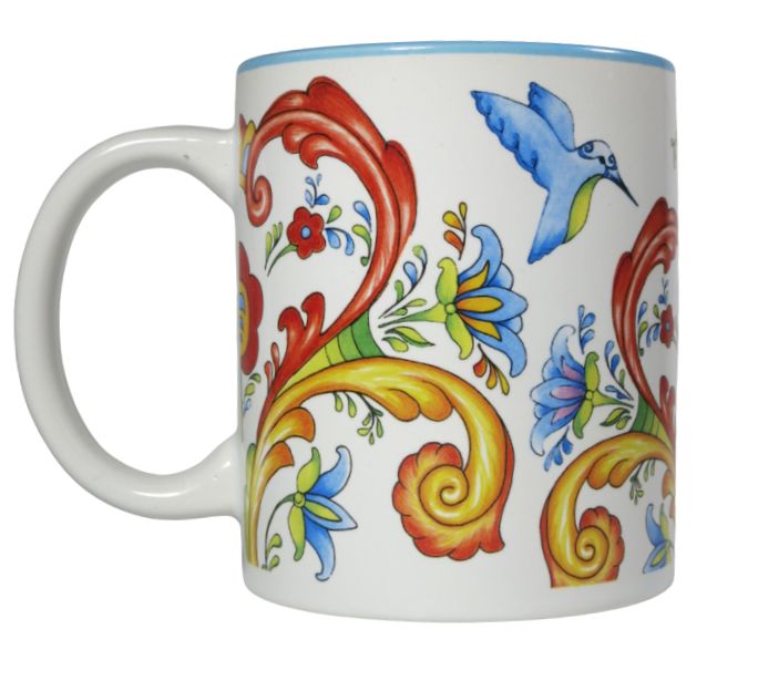 Rosemaling Ceramic Mugs - Scandinavian Gift Shop