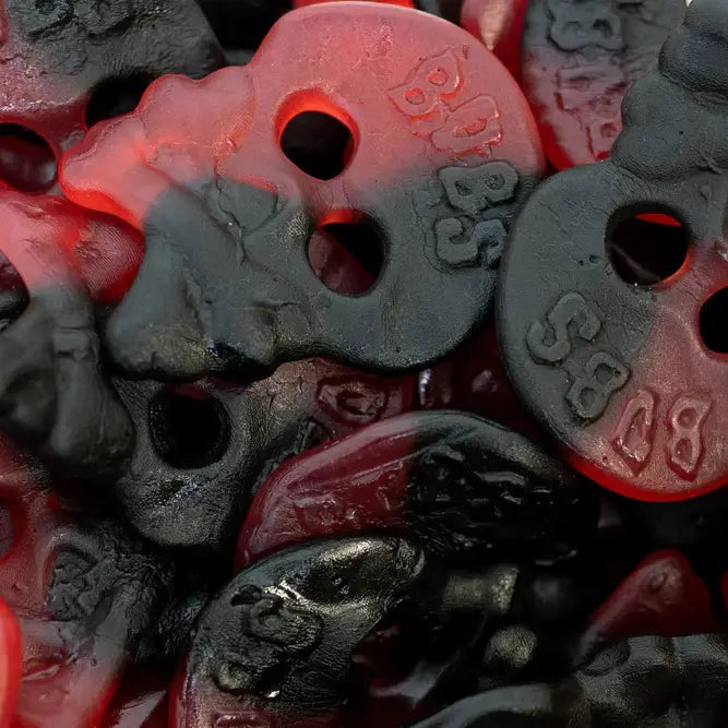 Bubs Raspberry Licorice Gummy Skulls