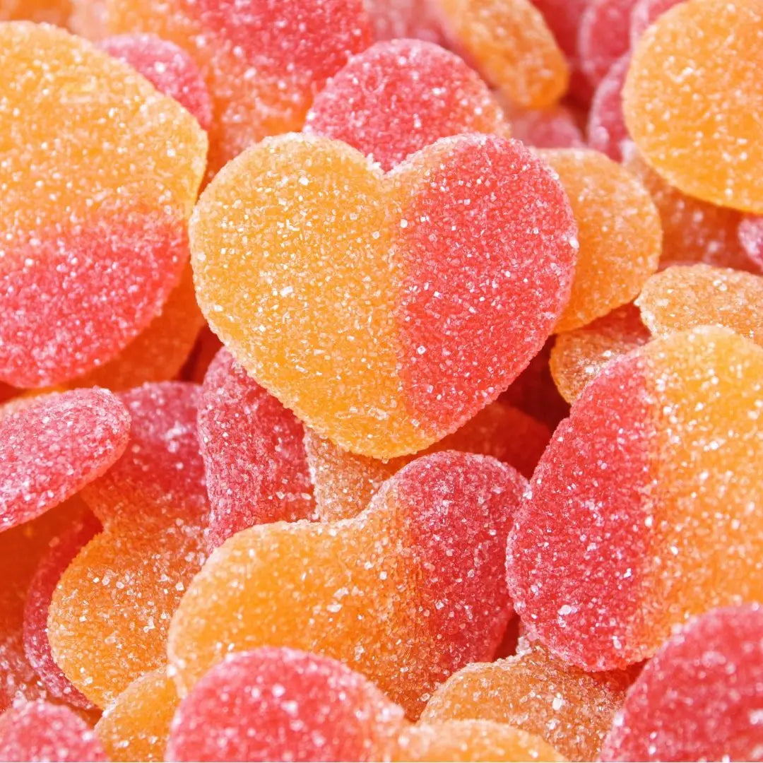 Sugared Peach Hearts