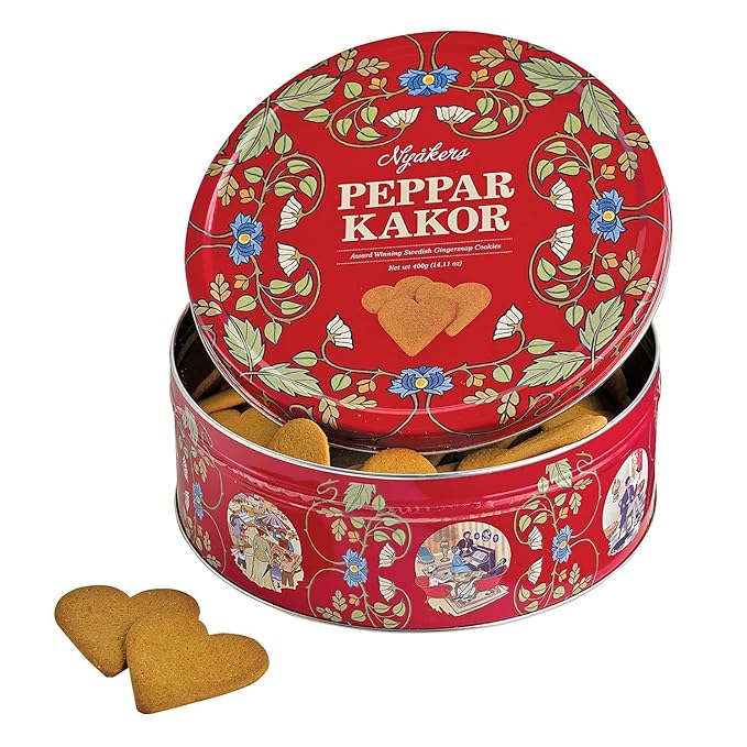 Swedish Ginger Snaps, Red Gift Tin