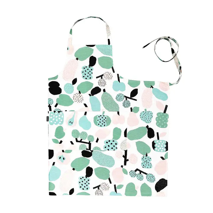 Tutti Frutti Light Green Fruits Design Linen Apron