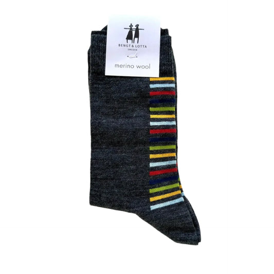 B&L Socks "Ladder, Grey"