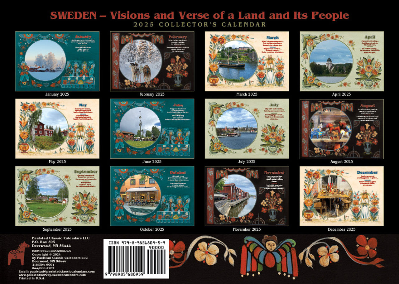 Sweden - Visions and Verse of a Land and Its People, 2025 Collector's Calendar