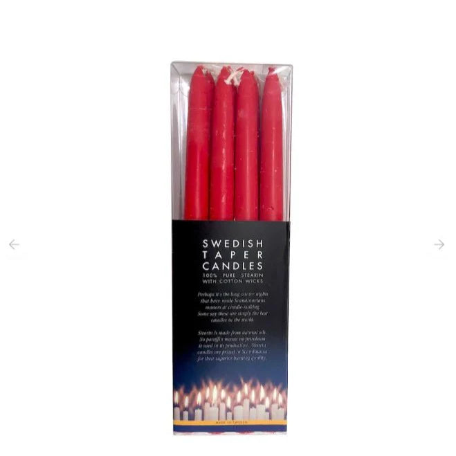 Swedish Taper Candles, Red