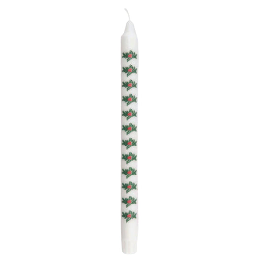 Advent Taper Candle With Holly