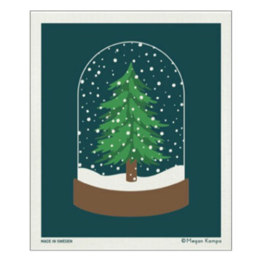 Tree Snow Globe Swedsih Dishcloth