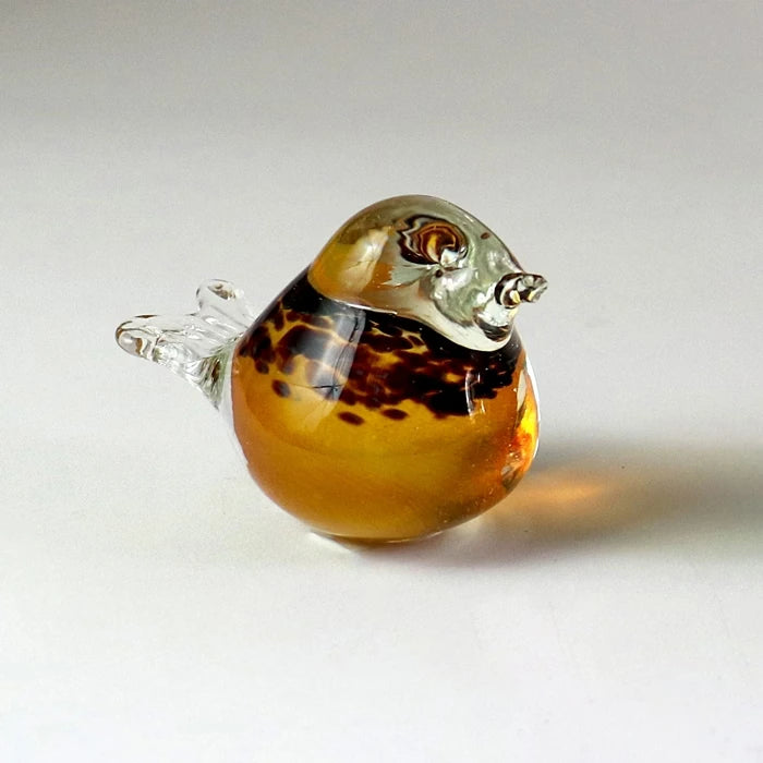 Bianco Blu of Finland Amber Glass Bird