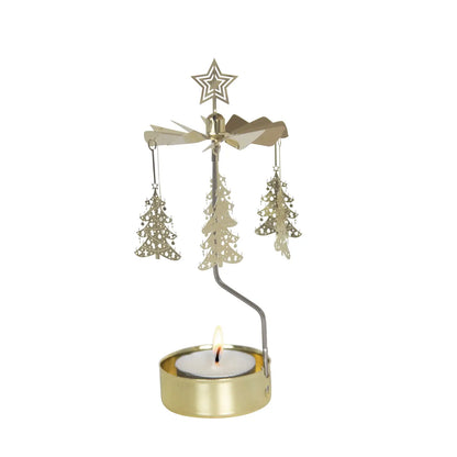 Rotary Candleholder, Christmas Tree, Gold