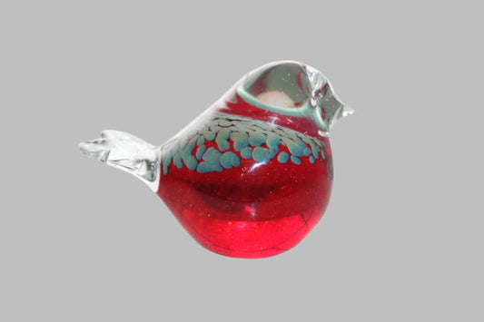 Bianco Blu of Finland Red Glass Bird