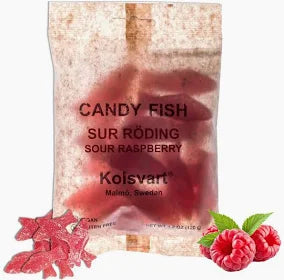 Kolsvart Sour Raspberry Fish (Sur Röding)