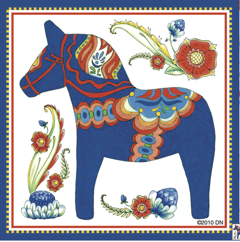 Blue Dala Horse Magnet