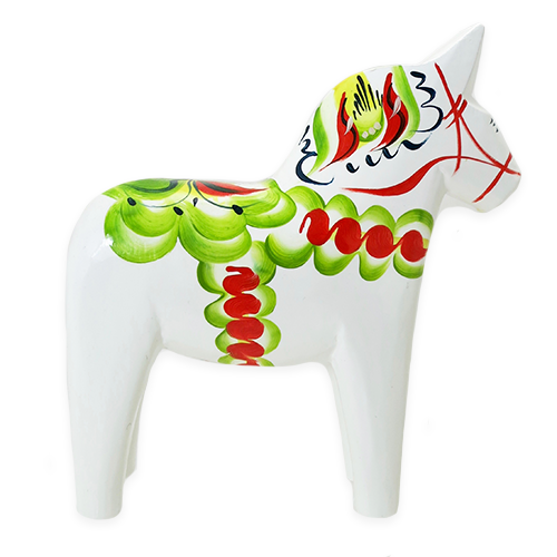 Swedish Dala Horse, White