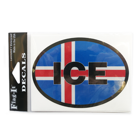 Oval Decal - Icelandic Flag