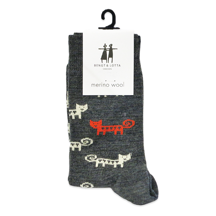 B&L Socks "Cats, Dark Gray"